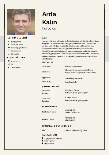 Sporcu CV Örnekleri cv indir